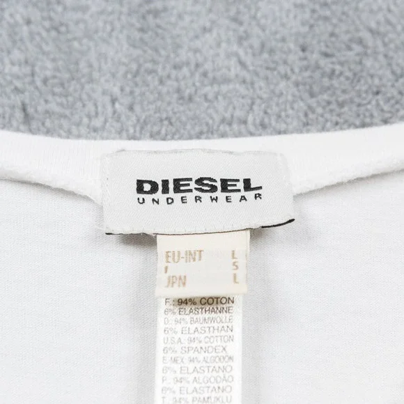 DIESEL Underwear The Essential V-Neck Short Sleeve T-Shirt Cotton White Mens L - Picture 5 of 6